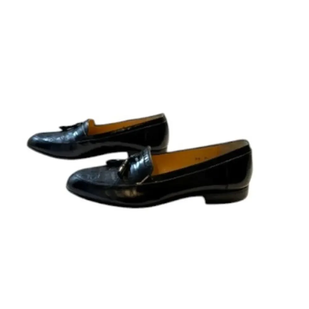 Vintage Bally Lucio Genuine Crocodile Split Vamp Tassel Loafers 9.5D
